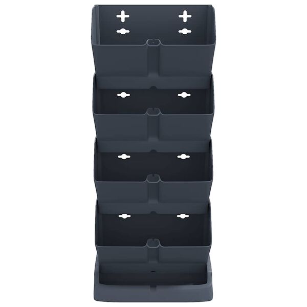 vidaXL Sada vertikálních zahradních truhlíků 4 ks antracitová PP