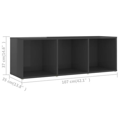 vidaXL TV skříňky 2 ks šedé vysoký lesk 107x35x37 cm kompozitní dřevo
