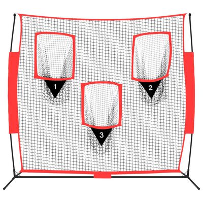 vidaXL Přenosná baseballová síť černá/červená 183x105x183 cm polyester