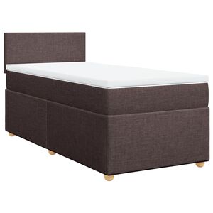 vidaXL Box spring postel s matrac&iacute; tmavě hněd&aacute; 80x200 cm textil