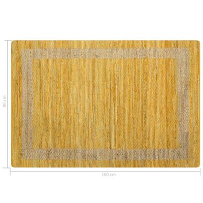 vidaXL Ručně vyrobený koberec z juty žlutý 120 x 180 cm