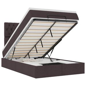 vidaXL Osmansk&yacute; r&aacute;m postele s matrac&iacute; tmavě hněd&aacute; 120x190cm textil