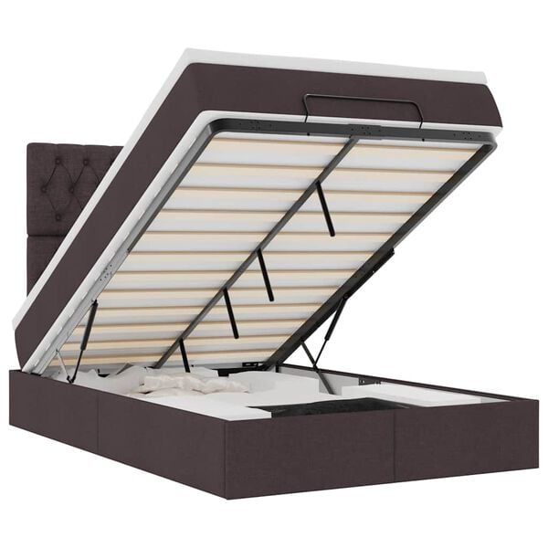 vidaXL Osmansk&yacute; r&aacute;m postele s matrac&iacute; tmavě hněd&aacute; 120x190cm textil