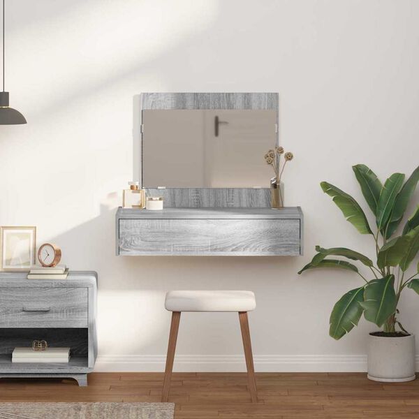 vidaXL Kosmetick&yacute; stůl &Scaron;ed&aacute; 83 x 40 x 70 cm kompozitn&iacute; dřevo