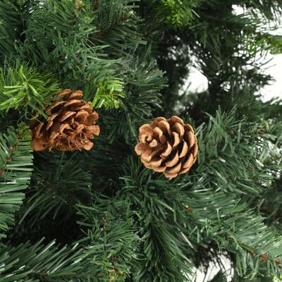 vidaXL Umělý vánoční stromek se šiškami zelený 150 cm