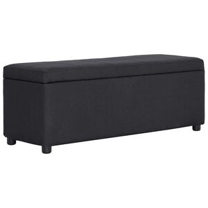 vidaXL Lavice s &uacute;ložn&yacute;m prostorem 116 cm čern&aacute; polyester
