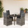 vidaXL 5d&iacute;ln&yacute; zahradn&iacute; bistro set s podu&scaron;kami &scaron;ed&yacute; polyratan