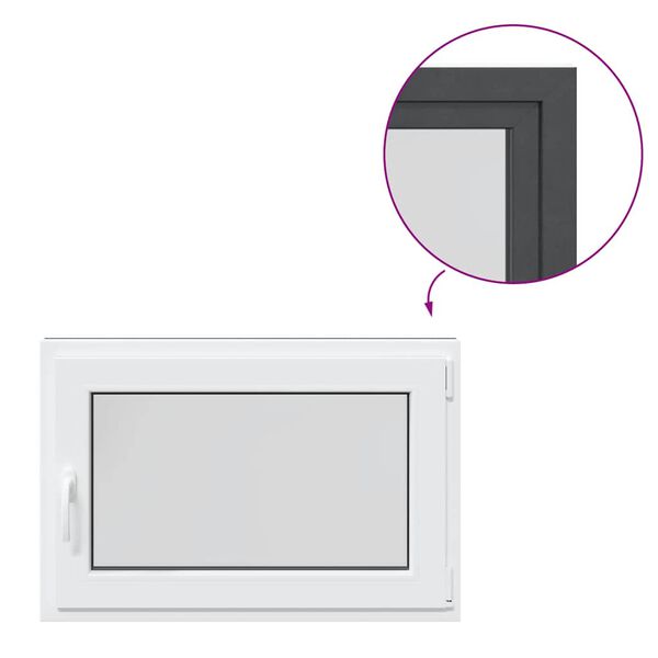 vidaXL Okno do sklepa "RISOR" 90x70 cm otev&iacute;ravě-sklopn&eacute; DIN prav&eacute; antracitov&eacute;