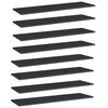 vidaXL Př&iacute;davn&eacute; police 8 ks čern&eacute; vysok&yacute; lesk 100x30x1,5cm dřevotř&iacute;ska