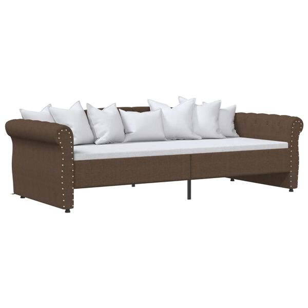 vidaXL V&aacute;lenda s USB hněd&aacute; textil 90 x 200 cm