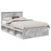 vidaXL R&aacute;m postele s čelo Beton 120 x 190 cm Masivn&iacute; borov&eacute; dřevo