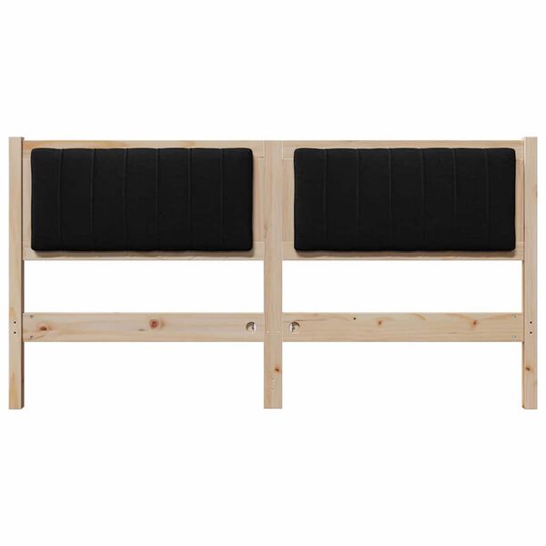 vidaXL Čalouněn&eacute; čelo postele s čelo Hněd&aacute; 160 cm Masivn&iacute; borov&eacute; dřevo