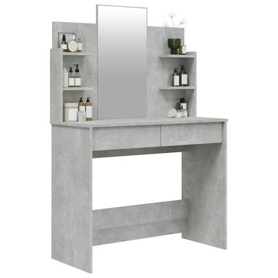 vidaXL Toaletní stolek se zrcadlem betonově šedý 96 x 40 x 142 cm