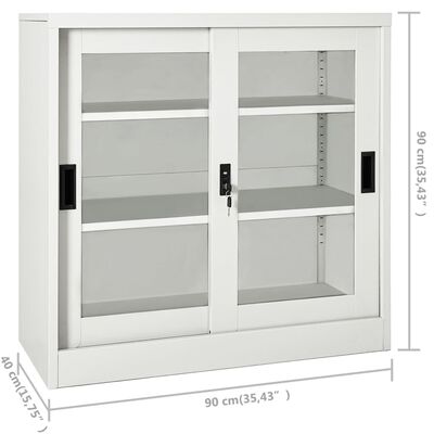 vidaXL Skříň s posuvnými dveřmi světle šedá 90 x 40 x 90 cm ocel