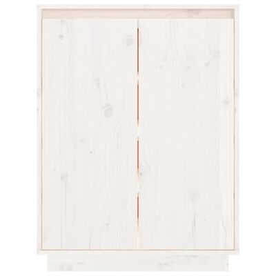 vidaXL Botník bílý 60 x 35 x 80 cm masivní borové dřevo