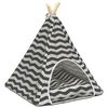 vidaXL Pet teepee s pol&scaron;t&aacute;řem B&iacute;l&aacute; a &scaron;ed&aacute; 50 x 50 x 60 cm Polyester