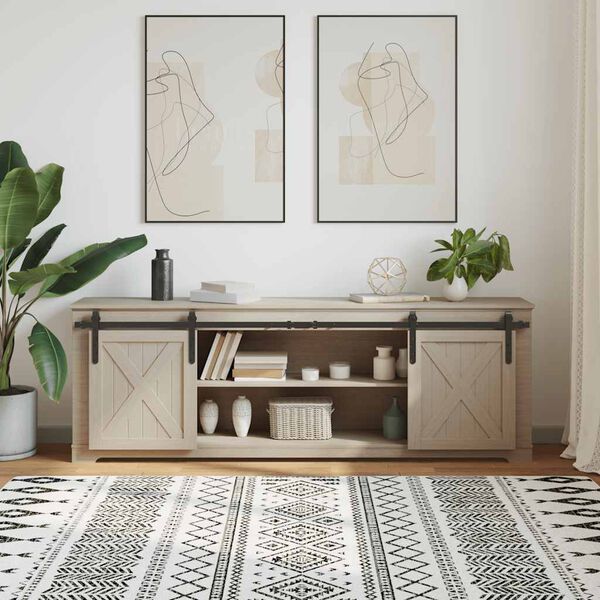 vidaXL Kov&aacute;n&iacute; pro posuvn&eacute; dveře skř&iacute;ně 183 cm uhl&iacute;kov&aacute; ocel