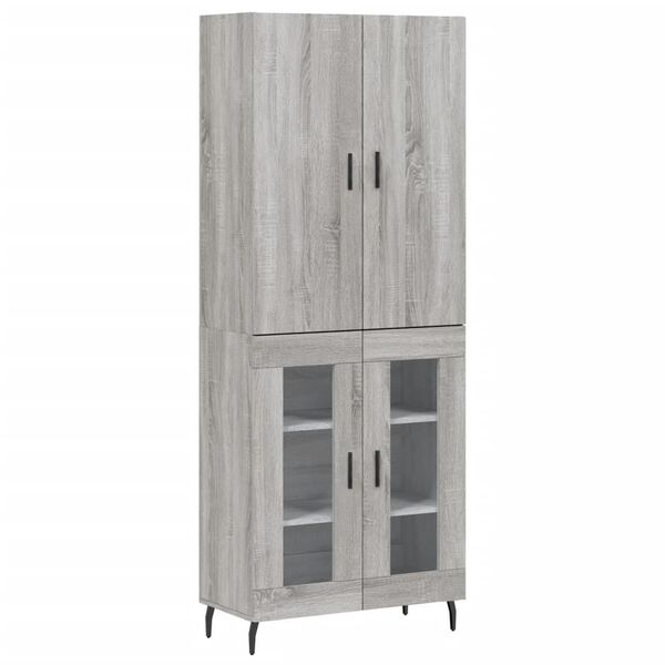 vidaXL Skř&iacute;ň highboard &scaron;ed&aacute; sonoma 69,5 x 34 x 180 cm kompozitn&iacute; dřevo