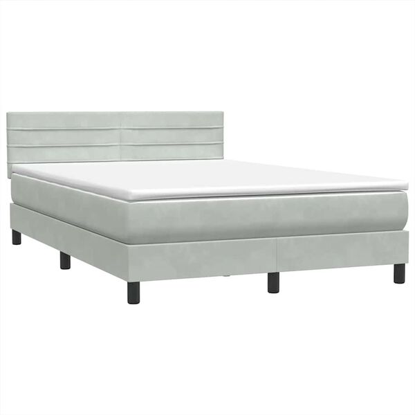 vidaXL Box spring postel s matrac&iacute; světle &scaron;ed&aacute; 160x210 cm samet