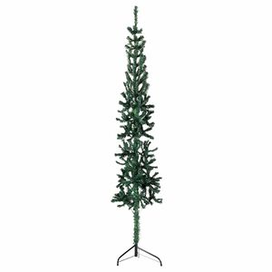 vidaXL &Uacute;zk&yacute; uměl&yacute; polovičn&iacute; v&aacute;nočn&iacute; stromek se stojanem zelen&yacute; 120 cm