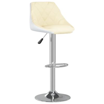 vidaXL Barové židle 2 ks krémové a bílé umělá kůže