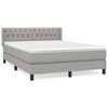 vidaXL Box spring postel s matrac&iacute; světle &scaron;ed&aacute; 140 x 190 cm textil
