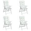vidaXL Podu&scaron;ky na židli s vysok&yacute;m opěradlem 4 ks vzor listů textil