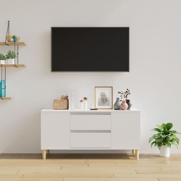 vidaXL TV skř&iacute;ňka b&iacute;l&aacute; 102x44,5x50 cm kompozitn&iacute; dřevo