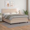 vidaXL Box spring postel s matrac&iacute; cappuccino 160x200 cm uměl&aacute; kůže