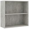 vidaXL 2patrov&aacute; knihovna betonově &scaron;ed&aacute; 80 x 30 x 76,5 cm dřevotř&iacute;ska