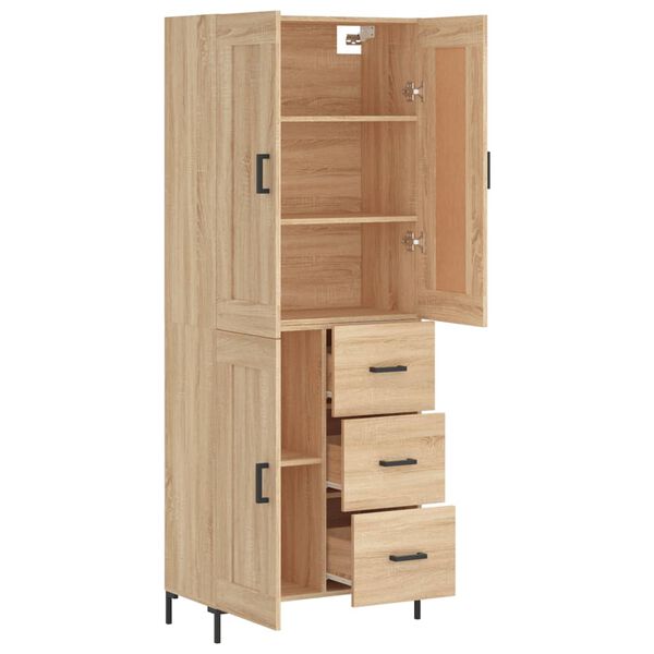 vidaXL Skř&iacute;ň highboard dub sonoma 69,5 x 34 x 180 cm kompozitn&iacute; dřevo