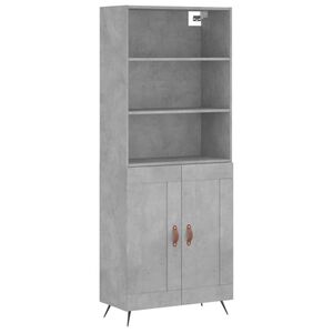 vidaXL Skř&iacute;ň highboard betonově &scaron;ed&aacute; 69,5x34x180 cm kompozitn&iacute; dřevo