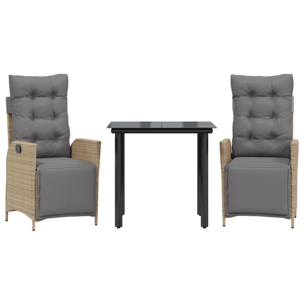 vidaXL 9d&iacute;ln&yacute; zahradn&iacute; j&iacute;deln&iacute; set s podu&scaron;kami mix b&eacute;žov&eacute; polyratan