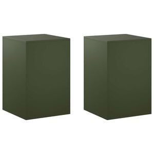 vidaXL Stojan na rostliny 2 pcs Olivově zelen&aacute; 40 x 40 x 60 cm Ocel