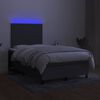 vidaXL Box spring postel s matrac&iacute; a LED tmavě &scaron;ed&aacute; 120x190 cm textil