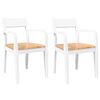 vidaXL J&iacute;deln&iacute; židle 2 ks b&iacute;l&eacute; masivn&iacute; dřevo gumov&eacute;