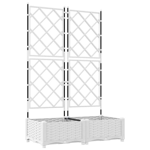 vidaXL Zahradn&iacute; pěstebn&iacute;k 2 pcs B&iacute;l&aacute; 80 x 40 x 125,5 cm Ocel