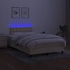 vidaXL Box spring postel s matrac&iacute; a LED kr&eacute;mov&aacute; 120 x 200 cm textil