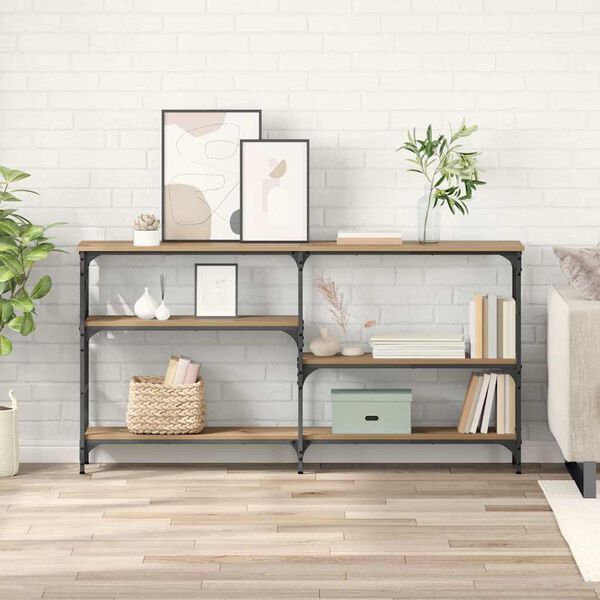 vidaXL Konzolov&yacute; stolek s polic&iacute; Artisanov&yacute; dub 150 x 29 x 76,5 cm