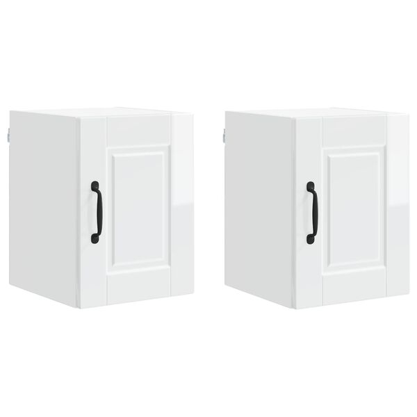 vidaXL Kuchyňsk&aacute; skř&iacute;ň 2 pcs Vysoce leskl&aacute; b&iacute;l&aacute; 30 x 31 x 40 cm