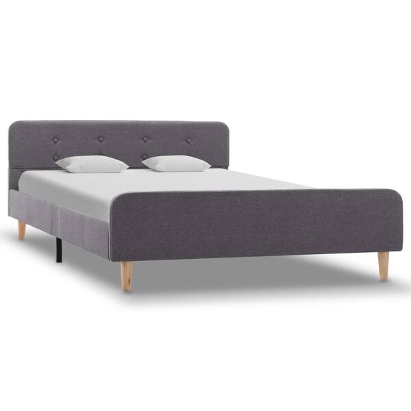 vidaXL R&aacute;m postele světle &scaron;ed&yacute; textil 120 x 200 cm