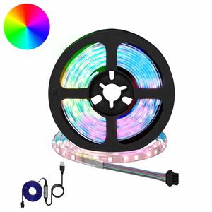 vidaXL LED p&aacute;s 2 ks Čern&aacute; a průhledn&aacute; Měď a plast