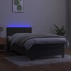 vidaXL Box spring postel s matrac&iacute; a LED tmavě &scaron;ed&aacute; 100x200 cm samet