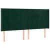 vidaXL Čelo postele typu u&scaron;&aacute;k tmavě zelen&aacute; 163x16x118/128 cm samet