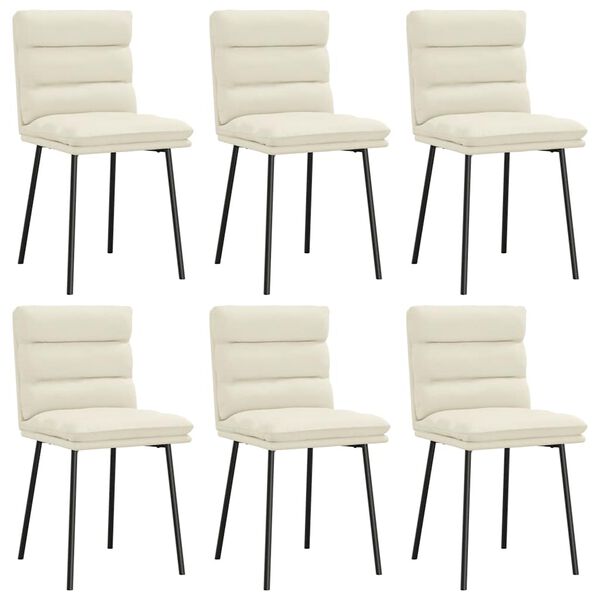 vidaXL Jídelní židle 6 ks krémové samet