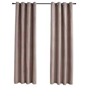 vidaXL Zatemňovac&iacute; z&aacute;věsy s kovov&yacute;mi kroužky 2 ks taupe 140 x 245 cm