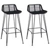 vidaXL Barov&aacute; stolička 2 pcs Čern&yacute; 44 x 46 x 91 cm Ratan a ocel