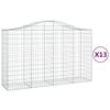 vidaXL Klenut&eacute; gabionov&eacute; ko&scaron;e 13ks 200x50x120/140cm pozinkovan&eacute; železo