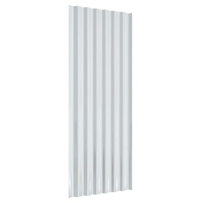 vidaXL Střešní panely 12 ks práškově lakovaná ocel šedé 100 x 36 cm