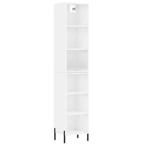 vidaXL Skř&iacute;ň highboard b&iacute;l&aacute; s vysok&yacute;m leskem 34,5x32,5x180 cm kompozit